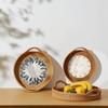 Set of 3 Round Rattan Tray Set with Mother of Pearl Inlay, Wicker Tray, Storage and Display of Coffee Bread Food Fruit, Table Decor, Home Decor