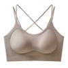Spring Seamless Ice Silk Suspender Underwear Thin Shoulder Strap Cross Beautiful Back Breathable No Steel Rim Comfortable Vest
