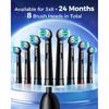 Rotating Electric Toothbrush with 8 Brush Heads for Adults and Kids, 3 Modes Rechargeable Power Toothbrush with 2-Minute Smart Timer, 45-Day Battery
