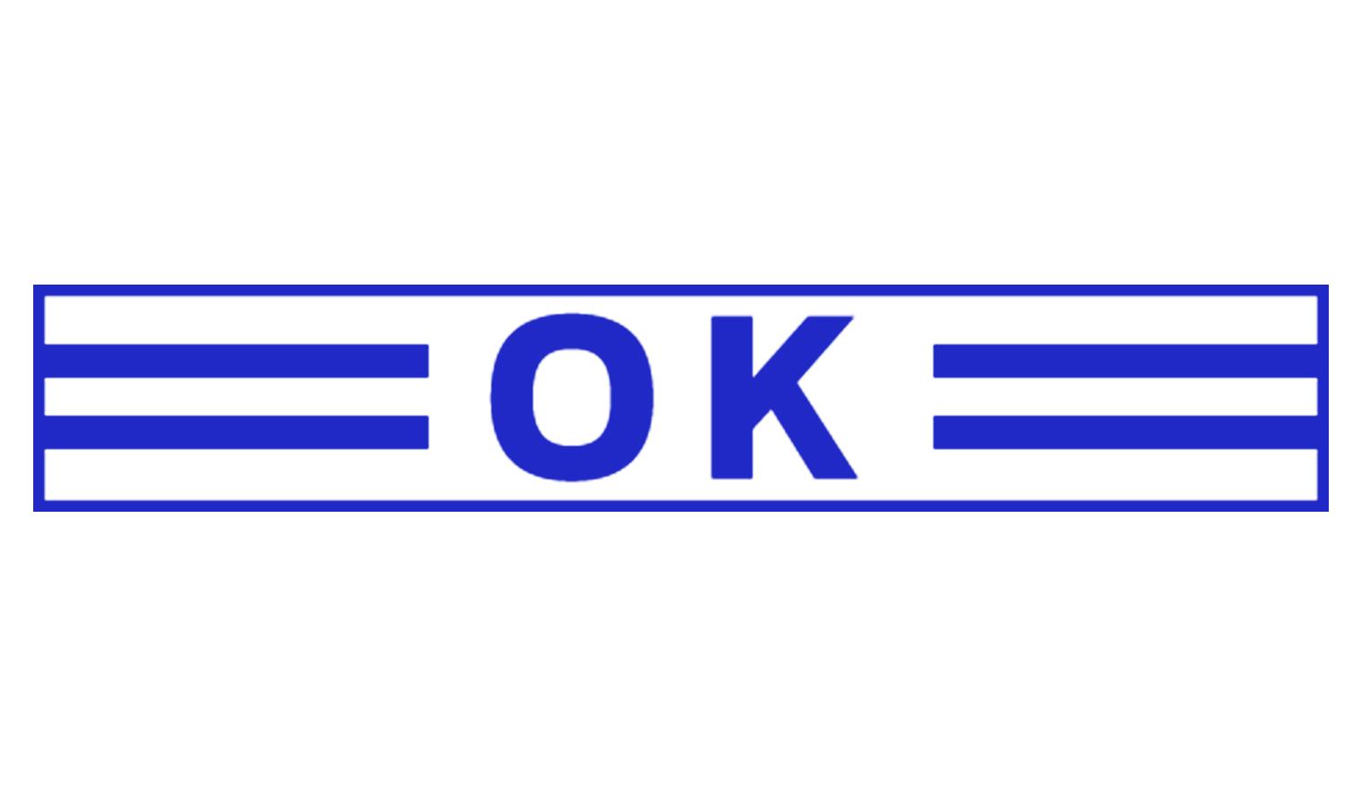 

Printtoo Ok Self Inking Rubber Stamp Pre-Inked Office Stamp- Home Office Business Stationery, Black- 42 x 9 синій