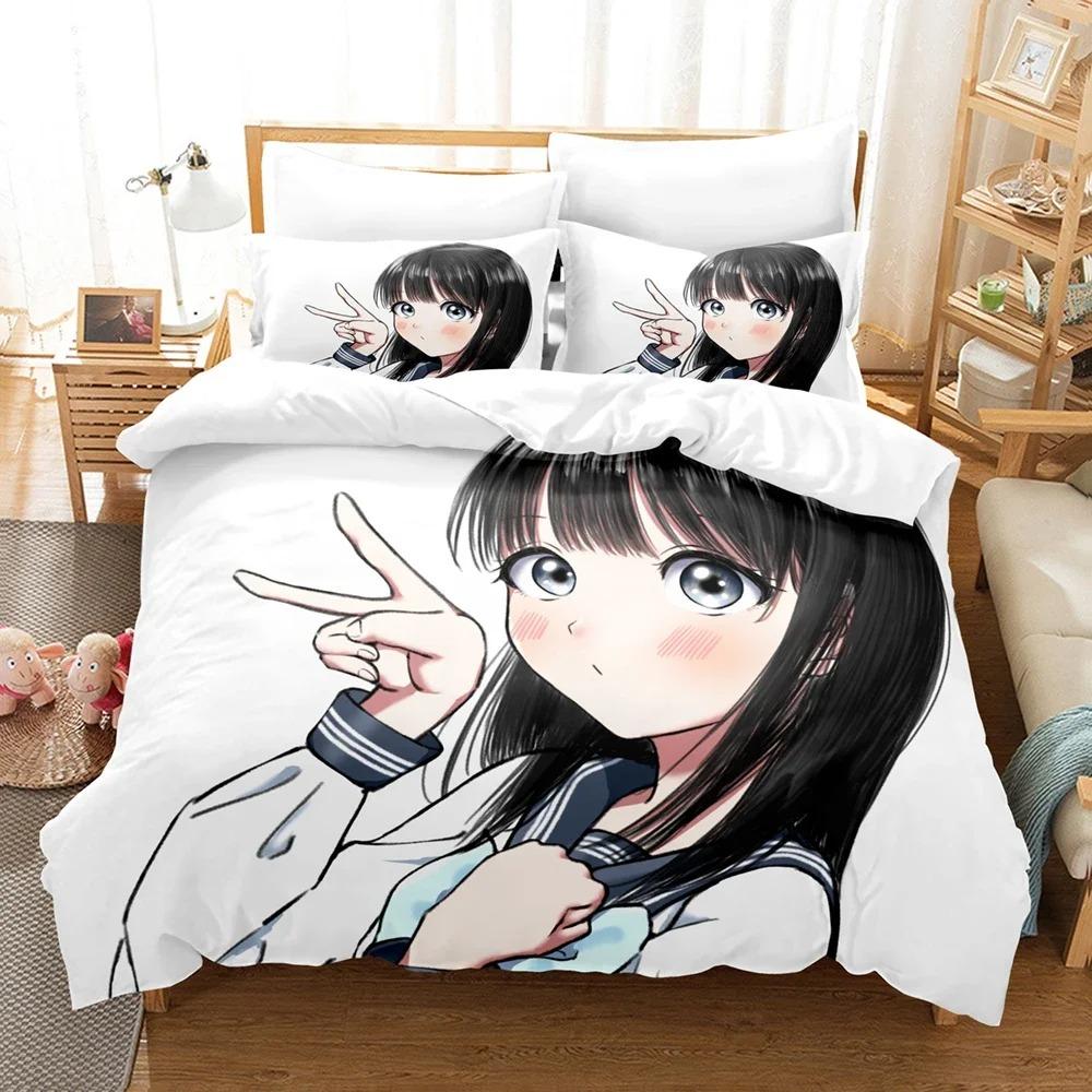 3D Printed Akebis Sailor Uniform Bedding Set Anime Duvet Cover Double Twin Full Queen King Adult Kids Bedclothes Quilt Cover
