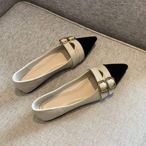 Xiaoxiangfeng Pointed-toed Flat-soled Ladyshoes Women's 2025 Spring New French Temperament Versatile Doudou Shoes Shallow Soft-soled Single Shoes
