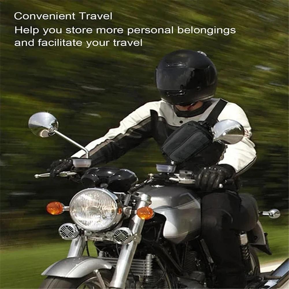 Motorcycle Handlebar Bag Universal Tool & Crossbody Bag Dirtbike Storage Pouch for Front Fork Sissy Bar for Cruiser Softail Dyna