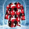 Men's Casual 3/4 Sleeve Neck T-Shirt with Christmas Print Holiday Top