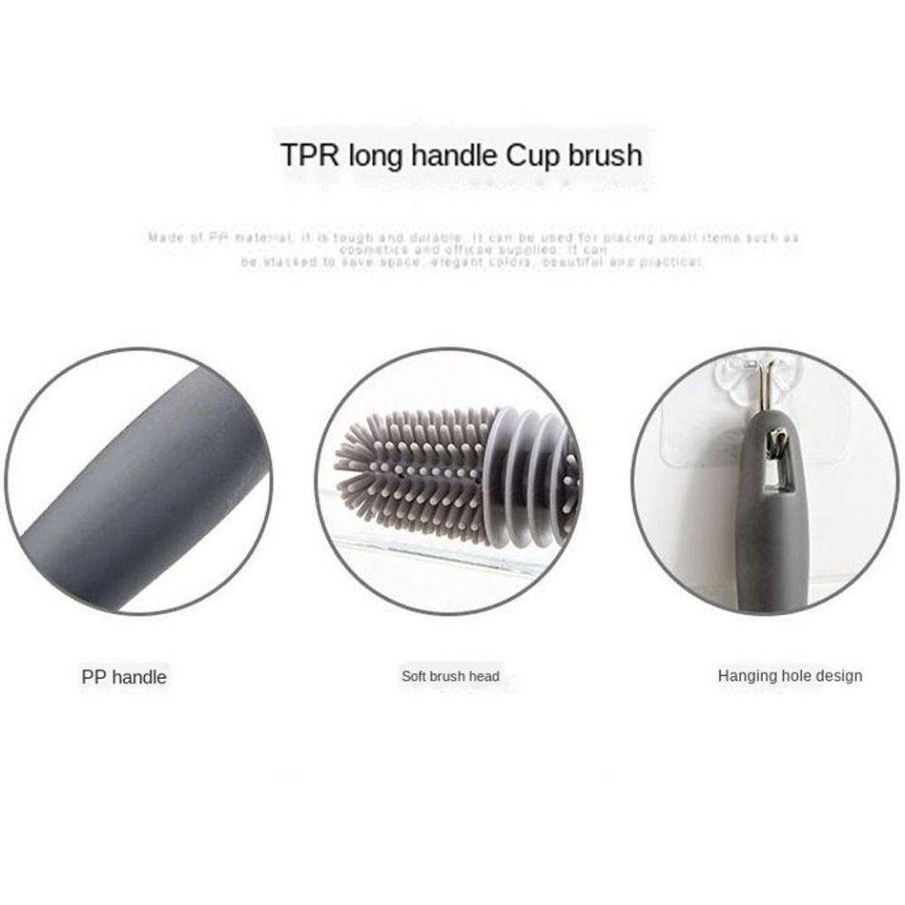 Silicone Bottle Brush Cup Wiper Glass Cleaner No Dead Ends Household Tools Long Handle Beverage Bottle Glass Cup Cleaning Brush