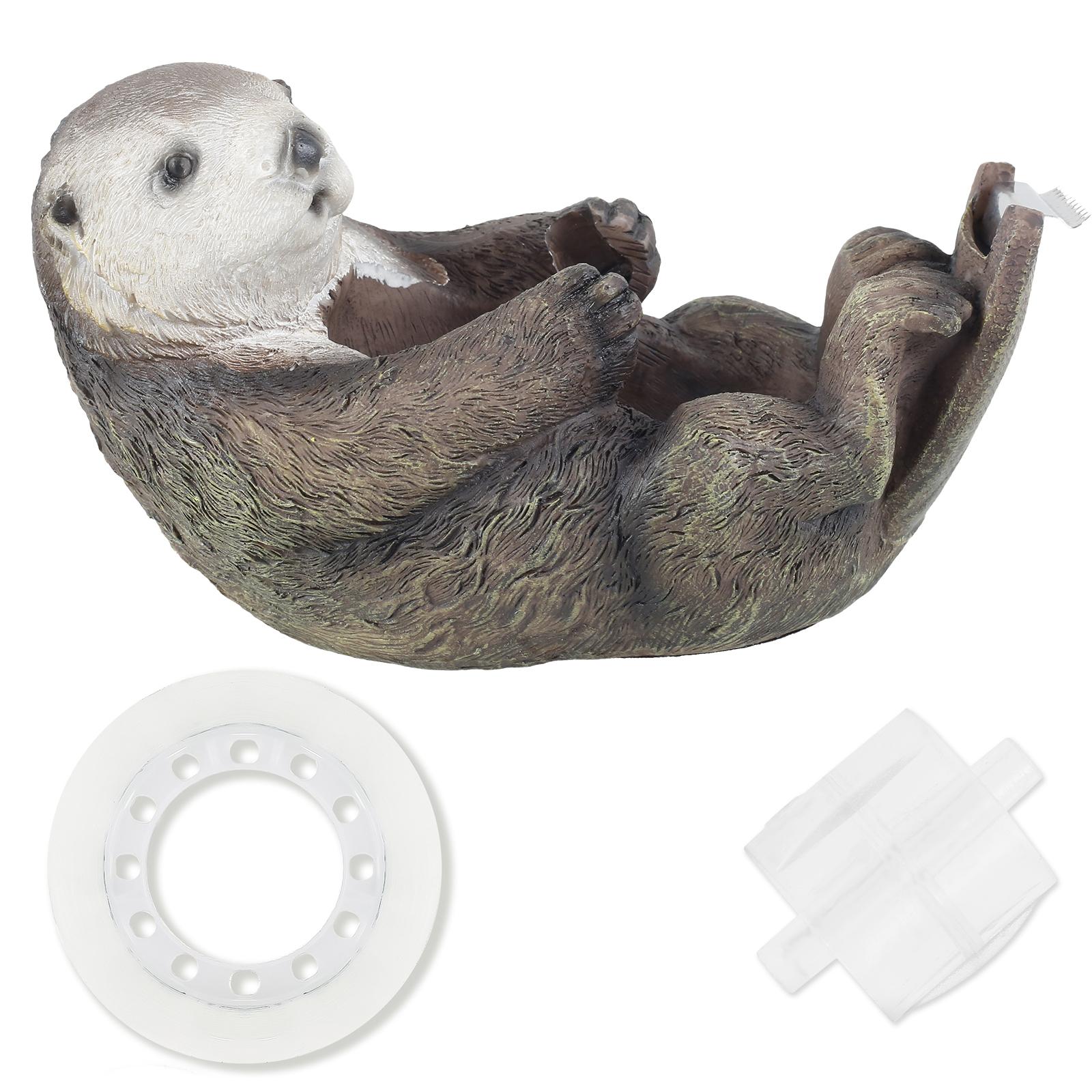 

Cartoon Tape Dispenser Cute Otter Tape Holder Ornaments Resin Desktop Tape Cutter Portable Tape Cutting Tools for School Office