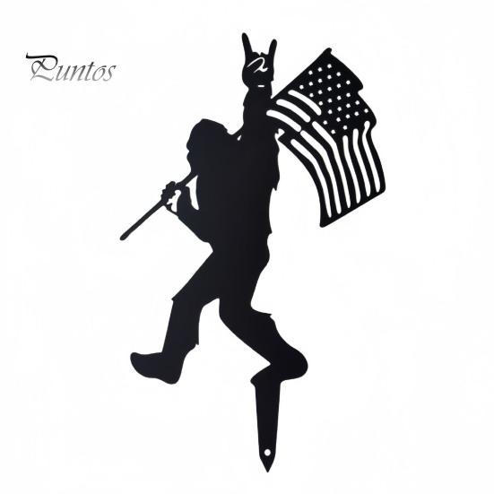 

Металлический садовый колышек, американское патриотическое украшение двора, силуэт снежного человека, колышек, наружный декор для газона, сада, фермы 1pc