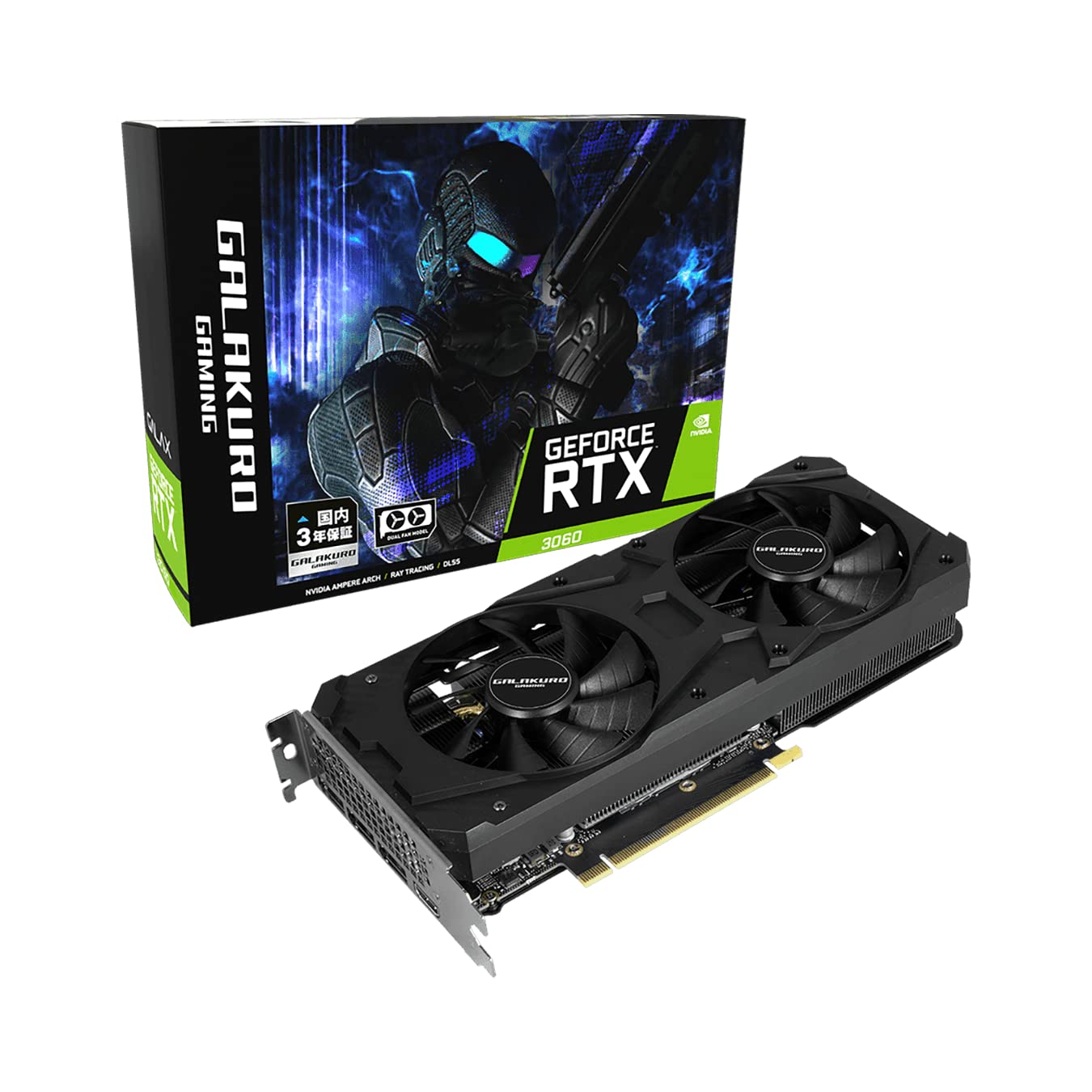 

Відеокарта Kuroutoshikou NVIDIA GeForce RTX3060 з GDDR6 12GB Серія GALAKURO GAMING Японський Роздрібний Продавець RAM, [Офіційний Продукт] чорний
