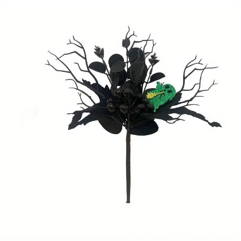 Artificial Maple Leaf Halloween Pumpkin Skull Black Maple Leaf Indoor Branch Decoration