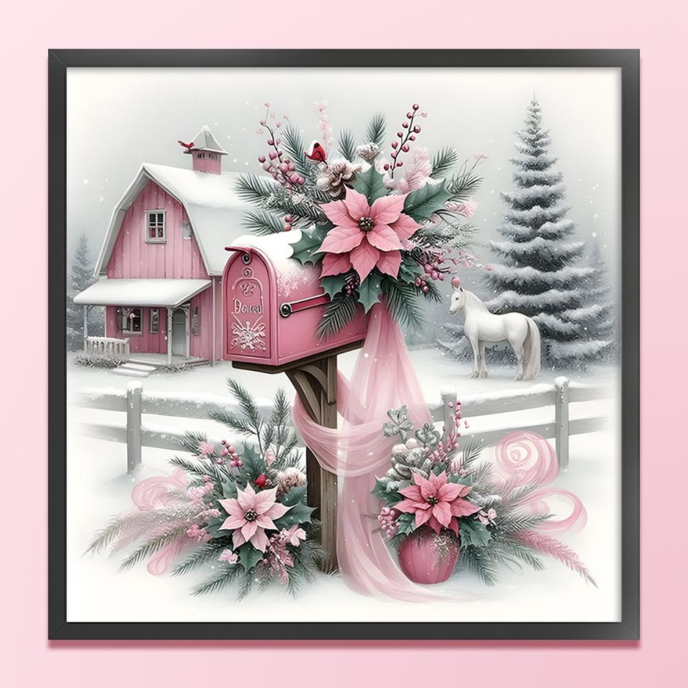 Scenery Printed Cross Stitch Kit 40x40cm DIY 11CT Embroidery Craft Set Decor