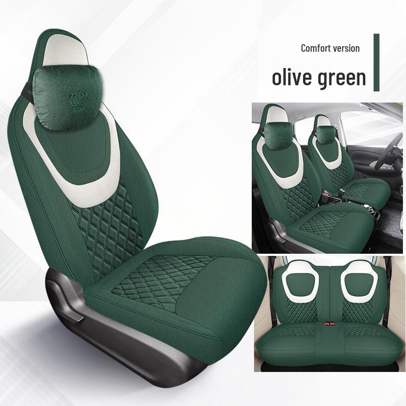 2024 Wuling 3rd Gen Macaron Cotton-Linen Car Seat Cushion, All-Season