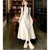 Stunning and super attractive, elegant knit dress for women, spring and autumn long-sleeve waist-cuff slimming mermaid inner layer with a long base dr