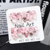 Handmade Press-On Nails Sweetheart Style Almond Shape Pink Nude With Heart Bow Star Decor