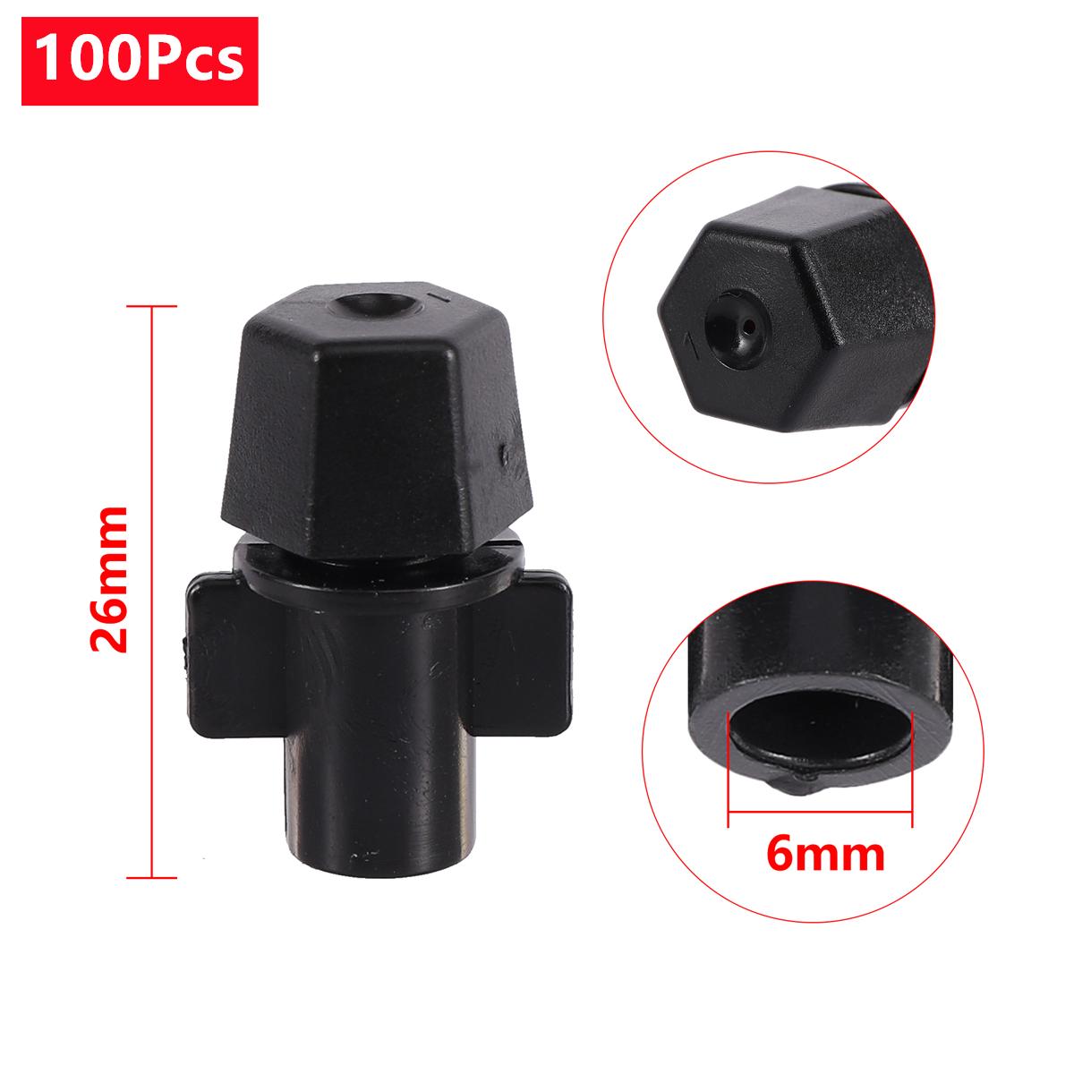 

6mm Interface Atomization Nozzles Garden Plant Flower Vegetable Irrigation Sprayer Head Misting Cooling Dust-Removal 100Pcs