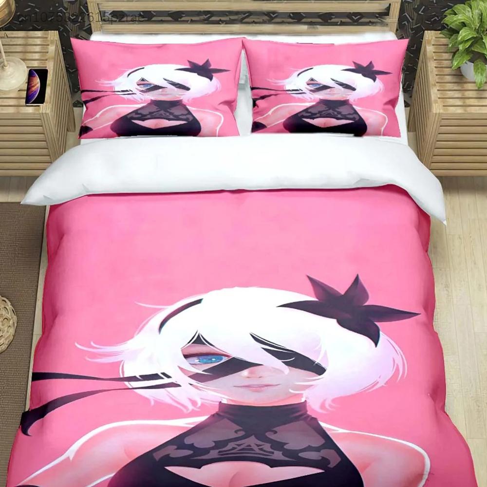 Famous Film Role A-Automata Nier Print Bedding Sets Bed Supplies Set Comforter Set Teens Girls Cartoon Twin Single Kid Gift