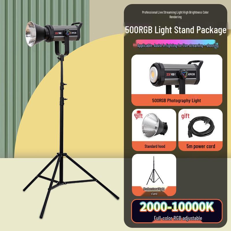 8-Color RGB Studio Fill Light with Wide Temperature Range & Stepless COB Adjustment for Film, TV, and Live Broadcast Atmosphere