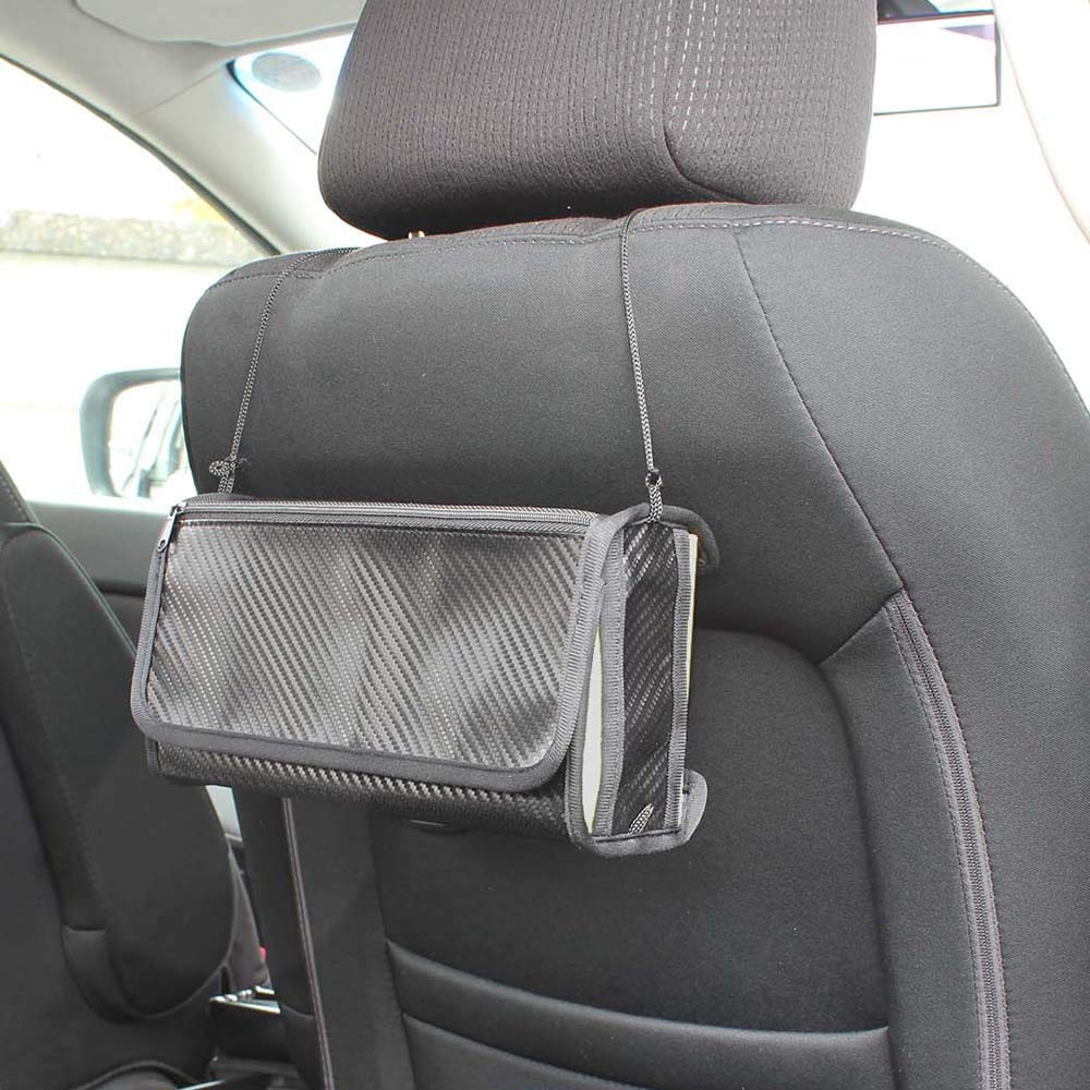 Napolex Fizz Car Tissue Case with Zipper Pocket for Masks and Other Can Fit Plastic Antibacterial and Car Accessory Items, Bags, Odor-Resistant,