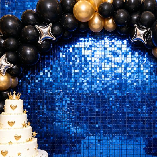 Shimmer Wall Backdrop, Sparkly Foil Fringe Curtain, Glitter Hanging Tinsel Backdrop, Aluminum Streamer for Birthday Wedding Photo Booth Decor