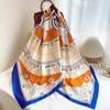 Compass Design Silk Scarf Women Twill Silk Shawl Large Square Scarf 130*130cm Fashion Cool  Scarves