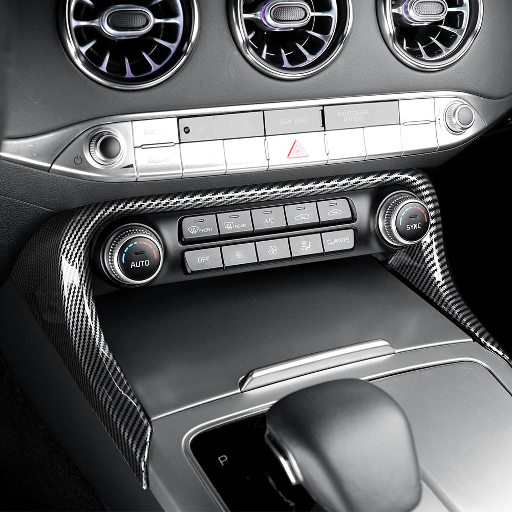 Carbon Fiber Texture Air Conditioning Panel Cover Trim Frame For Kia Stinger 2018-2026 Accessories LHD/RHD