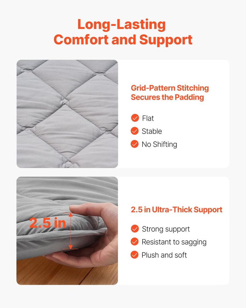 Japanese Tatami Mat, Queen Size Foldable Japanese Tatami Mattress, Futon Mattress with Storage Bag & Fastener, 9-Layer Floor Mat for Sleeping, Dorm,