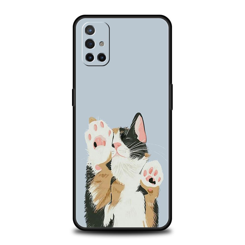 

Милый кот, играющий, забавный чехол для телефона для OnePlus 15 13 12 11 10 Pro 13T 13R 12R 9 8T 8 7 7T 9R Nord 2T CE 2 3 4 5G, мягкая крышка Oneplus 13