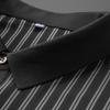 Camisa Polo Rayada de Seda Helada para Hombre de Tallas Grandes