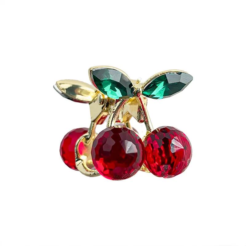 Delicate Crystal Cherry Mini Small Hair Claw Metal Rhinestone Hairpins Women Hair Crab Clip Headwear Hair Accessories