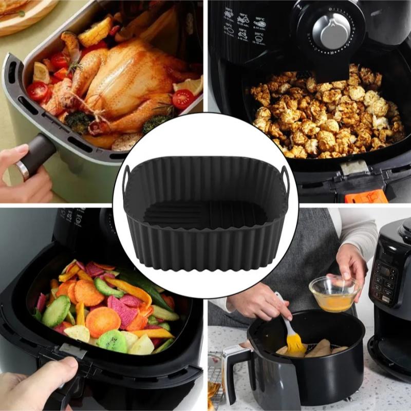 Food Grade Air Fryer Silicone Baking Tray Heat Resistant Thickened Non Stick Cake Pizza Pan