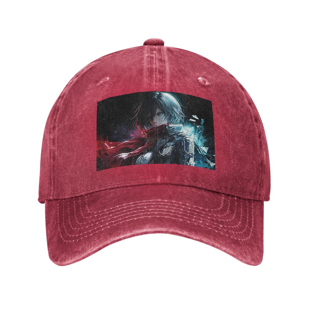 Anime Attack On Titan Mikasa AckerUnisex Baseball Caps Fashion Washed Denim Hats Outdoor Casquette Hip Hop Baseball Cowboy Hat