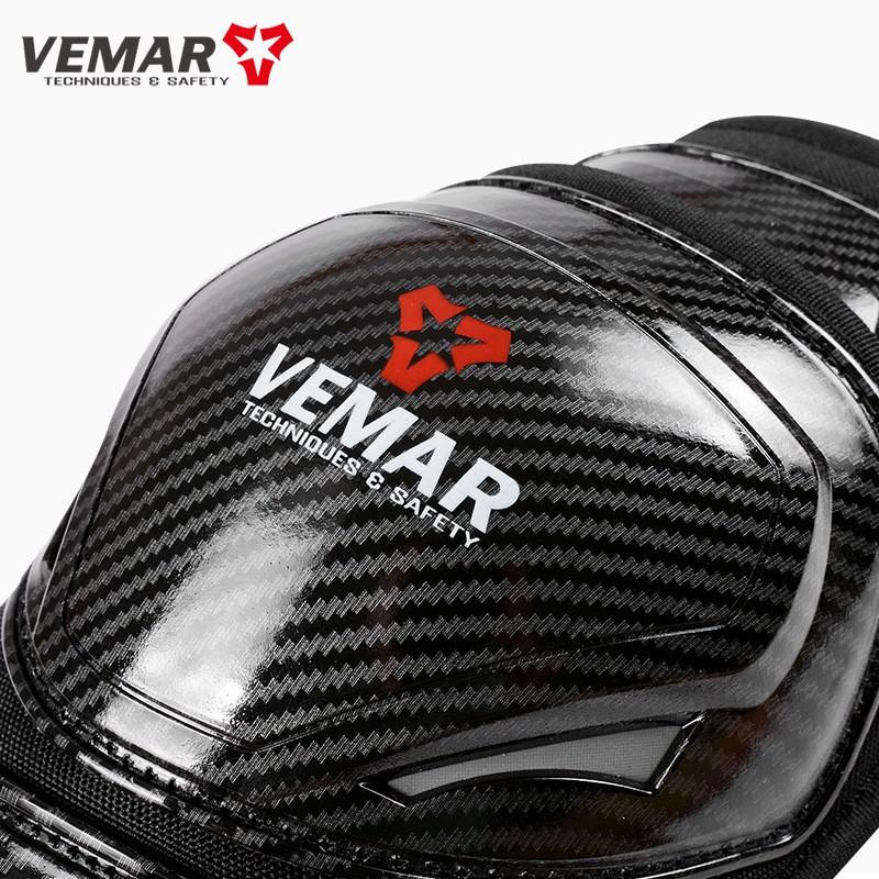 VEMAR Nakolanniki Motocyklowe Wzór Włókna Węglowego Lekkie Oddychające Ochrona Przed Uderzeniami Sprzęt Ochronny do Kolarstwa Bezpieczeństwo Dorosły