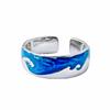 Sternenmeer Retro-Stil Offener Partnerring Emaille-Design Wellenmuster Modetrend Persönlichkeit Fortgeschritten