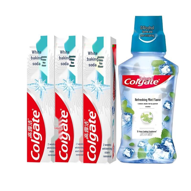 Colgate Oral Care Kit: Vitality Mint Mouthwash & Whitening Toothpaste