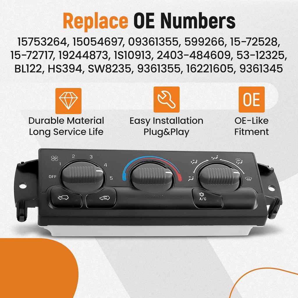 maXpeedingrods 599-266 Front Climate Control Module AC Heater Panel Compatible with Chevy Avalanche, Silverado, Suburban, Tahoe, GMC Yukon XL,