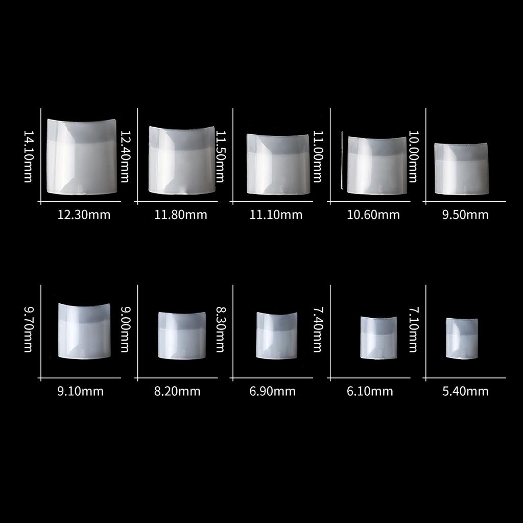 Nail Art Short French Half Sticker 200 Stück Nagelstück in Box, natürlicher transparenter quadratischer Kopf, künstlicher Nagel