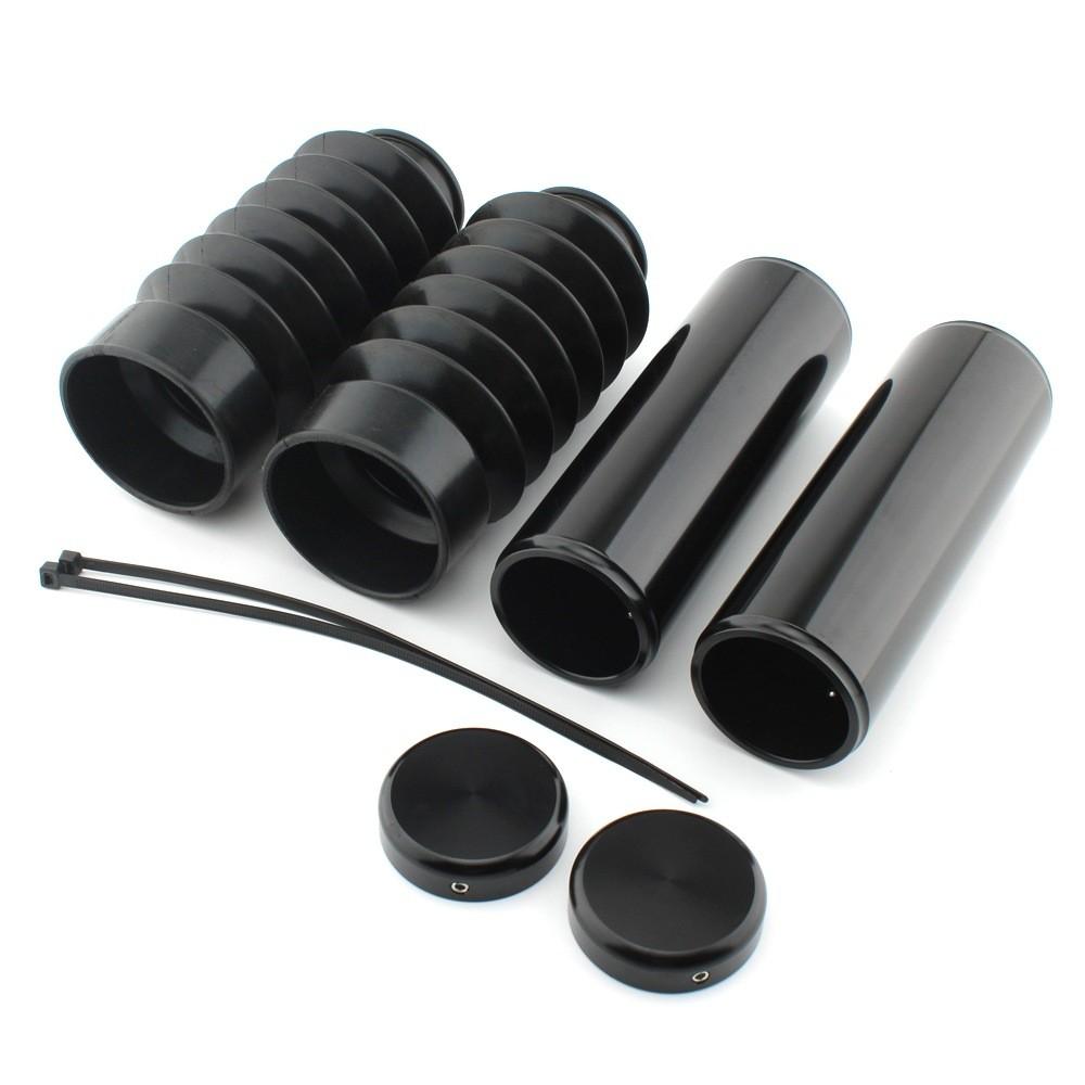 Premium Black Front Fork Suspension Sleeve Kit For Harley Breakout 2013 To 2017