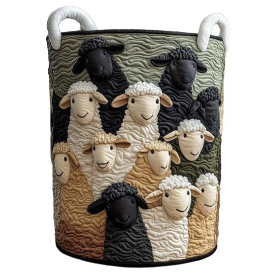 Quilted Laundry Basket Large Capacity with Handles Organizer Foldable Soft Storage Box for Nursery Bedroom Laundry Room