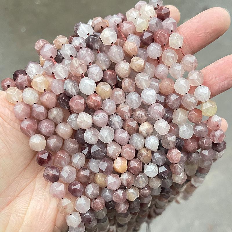 Jingde Jewelry Violet Stone Diamond Faceted Rhombus Beads for DIY Jewelry