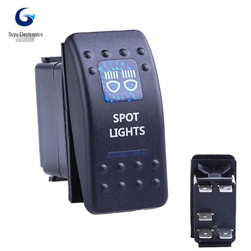 

Водонепроницаемый двухклавишный переключатель ВКЛ/ВЫКЛ 12 В для автомобиля, автодома, яхты - 5 контактов, 2 положения Other Colors - Blue Light