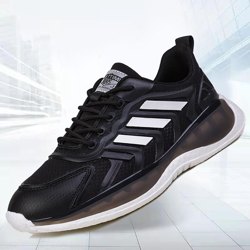 

Platform men s sneakers 2025 new Korean version of dad shoes, soft-soled running shoes, popcorn men s shoes 39 чёрный