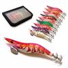 FINNECT Squid Jigs 10-Piece Set with Rattles, Glow-in-the-Dark, 3.5 Size, Mixed Colors