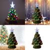 Glowing Hand Painted Battery Operated Ceramic Christmas Tree Desktop Night Light Stylish Home Decoration Accessories