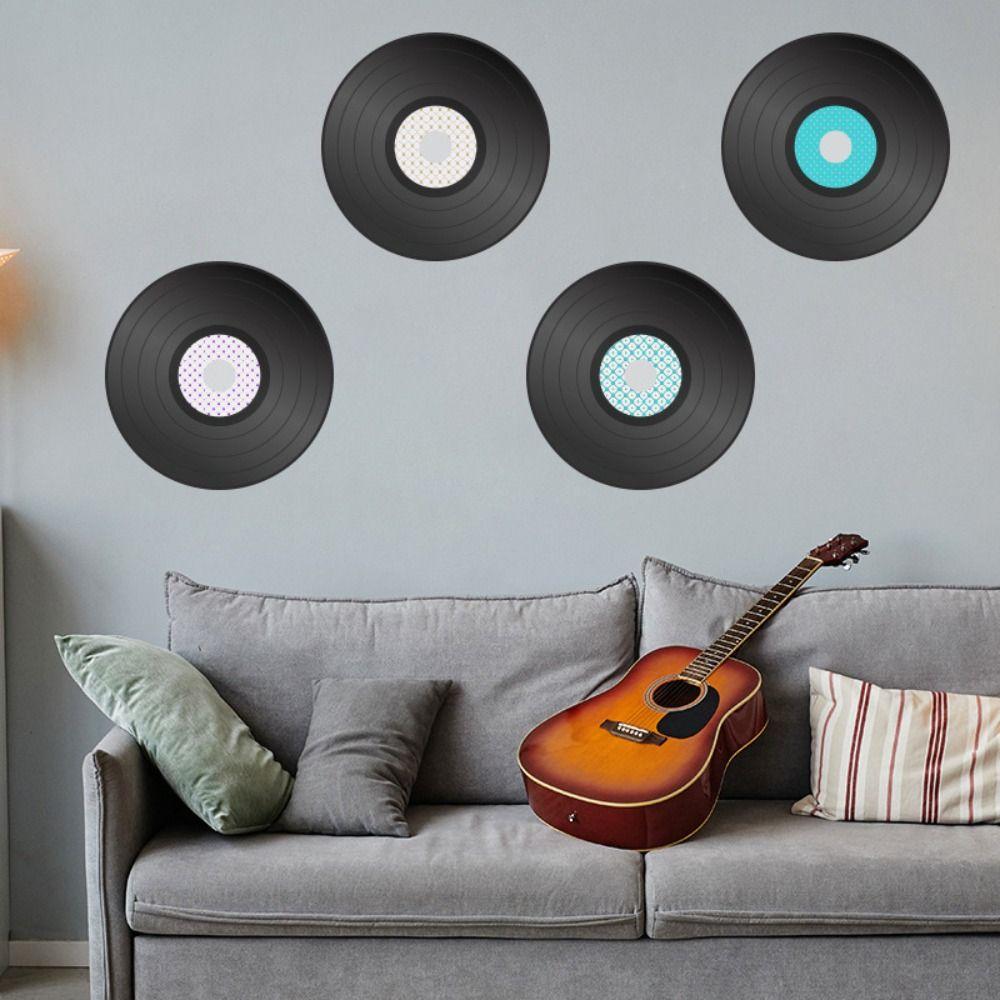 8Pcs/set Records Displays Fake Records Stickers Vinyl Record Wall Music Signs Ornaments  Music Party