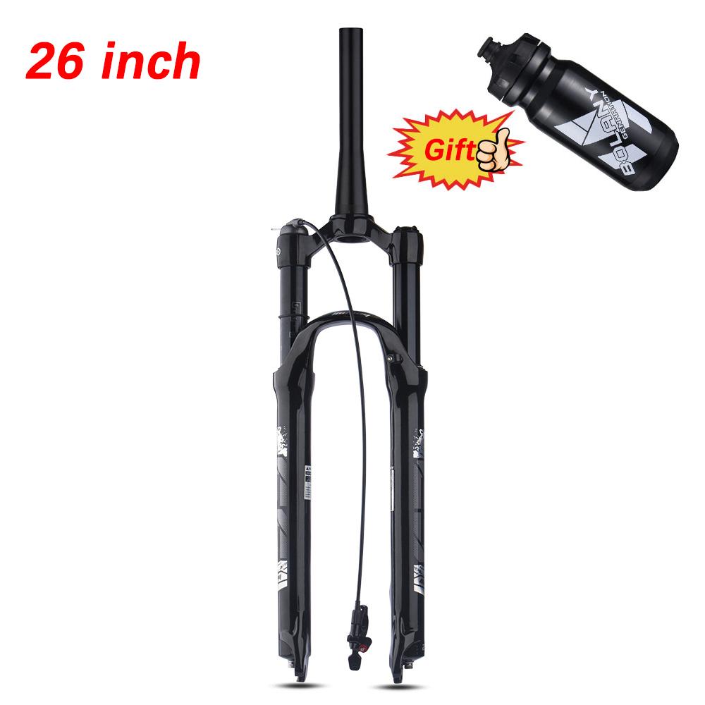 Bolany MTB Fork Magnesium Alloy Air Pressure Suspension 26 27.5 29 Inch Shoulder/wire Control Straight/conical Tube Lock Fork