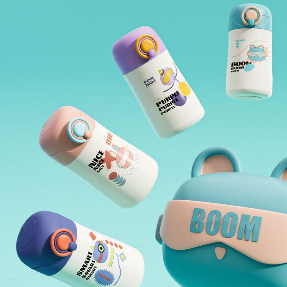 Stainless Steel Portable Straw Water Cup 400ml Vacuum Flasks Children Girls Boy