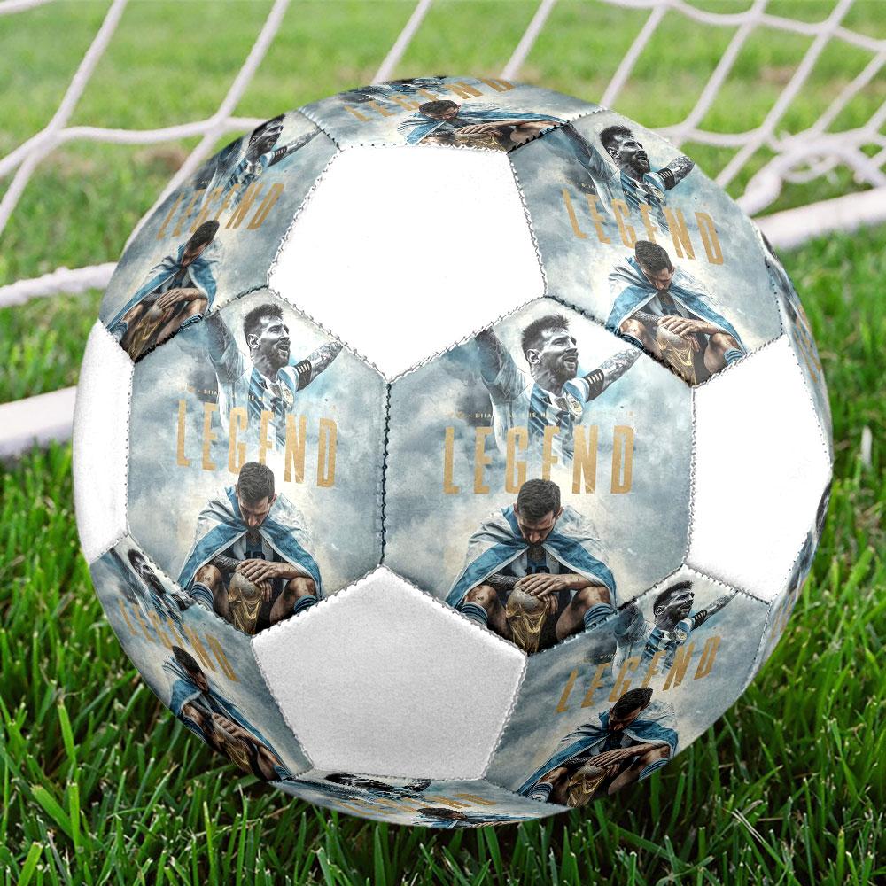 Lionel Messi Size 5 Soccer Ball, Machine-Stitched PVC, Durable & High Bounce, All Ages Fit, Fan Merchandise, Matches & Outdoor Use.