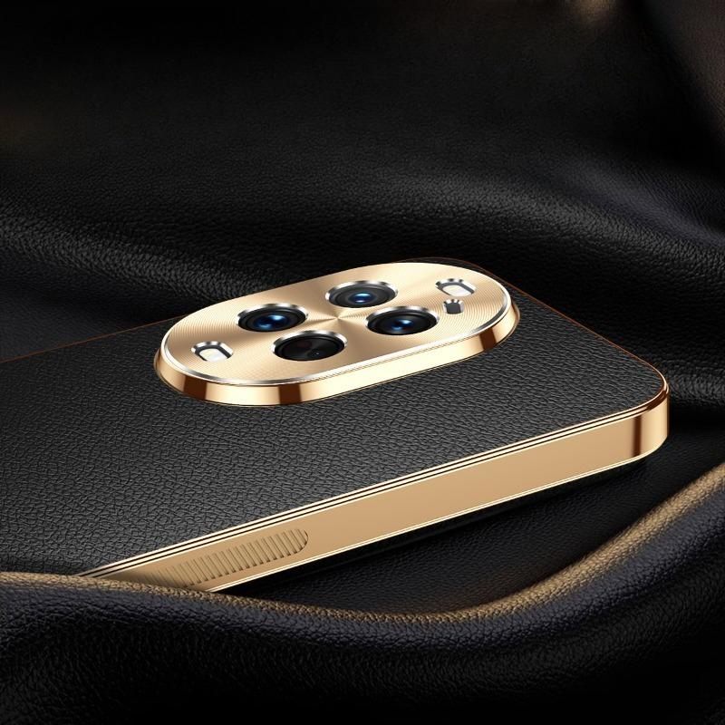 Leather Texture Lichee Pattern Plating Cover For Huawei Nova 14 Ultra 13 12 11 10 8 7 Pro Shockproof Protection Case Bumper