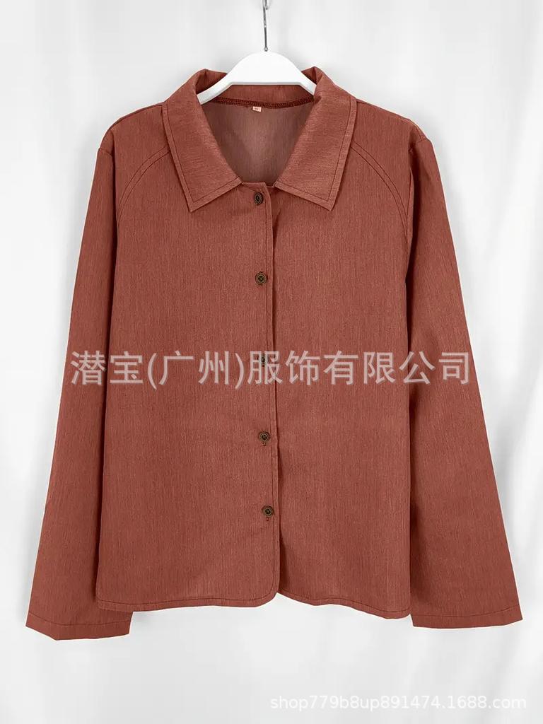 3/4 Sleeve Blazer with Red Buttons and Notched Lapel for Women