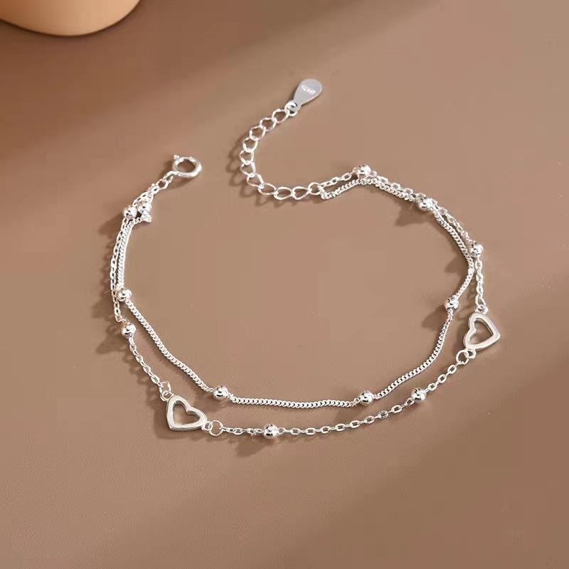 Double-layer Love Bracelet Female Niche Design High-end Girlfriend Student Light Luxury Japanese and Korean Personal Cold Wind Hand Jewelry