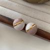 Ball Enamel Stud French Drip Glaze Atmospheric Light Luxury High Sense Retro Contrasting Color Splicing Round Ball Women